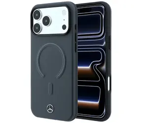 Mercedes Leather 3D pro iPhone 18 Pro Max/17 Pro Max antracitová / Zadní kryt / PU kůže / MagSafe