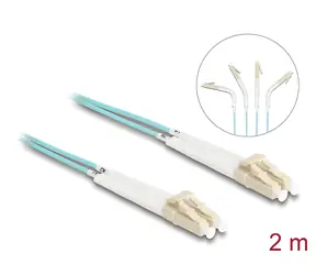 Delock Optický kabel LC-LC OM3 úhlový / Optický kabel / Multimode OM3 / Úhlový / 2 m
