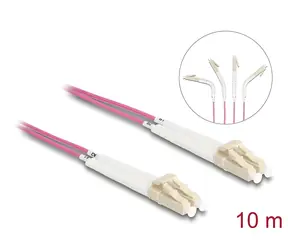 Delock optický kabel LC-LC úhlový / Optický kabel / Multimode OM4 / 10 m