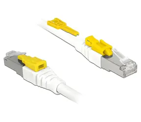 Delock Secure bílá / Síťový kabel RJ45 / Cat.6A S/FTP / 1 m
