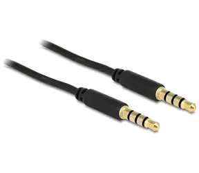 DeLock 83438 černý / Audio kabel Jack 3,5 mm / 4 pin samec > samec / 5 m