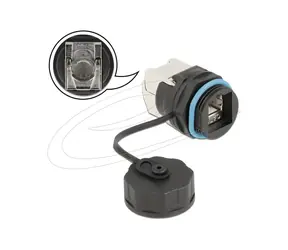 DeLock Konektor RJ45 Cat.6A LSA modrý / Konektor / vodotěsný / s krytkou