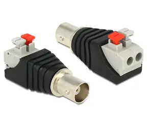DeLock Adaptér BNC (F) - Terminal Block 2pin / Adaptér / s tlačítky