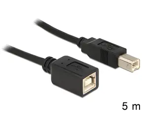 Delock Prodlužovací kabel USB 2.0 B (M) - USB 2.0 B (F) 5 m černá / Kabel / USB 2.0 / 480 Mbit/s