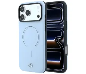 Mercedes Leather 3D pro iPhone 18 Pro Max/17 Pro Max modrá / Zadní kryt / PU kůže / MagSafe