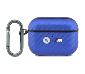 BMW M Carbon kryt s kovovým logem pro AirPods Pro 3 světle modrá / Kryt na sluchátka / Karbon design