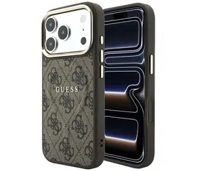 Guess Embossed 4G Classic Zadní kryt pro iPhone 17 Pro a 18 Pro hnědá / Zadní kryt / MagSafe