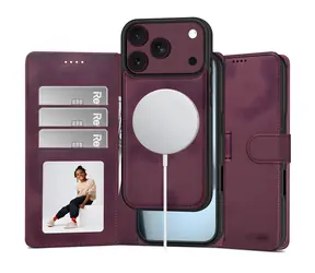 Tech-Protect Wallet MagSafe bordová / Pouzdro pro Apple iPhone 17 Pro Max / 18 Pro Max / MagSafe / Peněženka