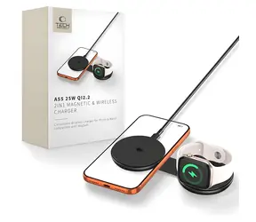 Tech-Protect A55 MagSafe černá / Bezdrátová nabíječka / 2v1 / Qi2.2 / 25W / USB-C kabel