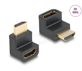 Delock redukce HDMI-A(M) > HDMI-A(F) lomená černá / Redukce / High Speed HDMI s Ethernetem / 8K 60Hz