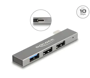 DeLock Slim USB Hub USB-C / USB hub / 3 porty / 1x USB-A 10Gbps + 2x USB-A 2.0