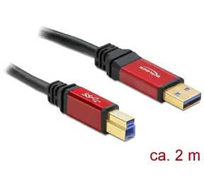 DeLock Kabel USB 3.0 Typ-A samec > USB 3.0 Typ-B samec / 2 m / Premium