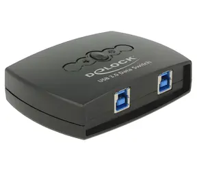 Delock USB 3.0 přepínač 2 – 1 černá / Přepínač / manuální / obousměrný / LED indikace