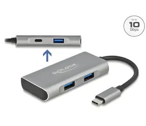 DeLock USB-C Hub / USB hub / USB 3.2 Gen 2 / 3x USB-A + 1x USB-C