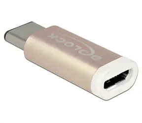 DeLock Adaptér USB 2.0 Micro-B (F) - USB-C (M) měděná / Adaptér / USB 2.0