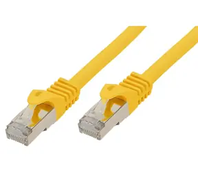 BASIC-S CAT7 U/FTP Slim žlutá / Patch kabel / 0,5 m / RJ-45 / Pozlacené konektory