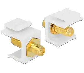 Delock Keystone Modul RP-SMA samice > RP-SMA samice bílá / Keystone modul / RP-SMA