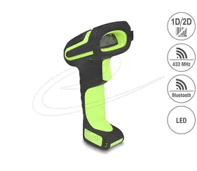 Delock Průmyslová čtečka čárových kódů 1D a 2D / Čtečka čárových kódů / 433 MHz nebo Bluetooth
