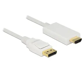 Delock Kabel DisplayPort 1.2 (M) - HDMI-A (M) 2m bílá / Kabel / pasivní / 4K / 30 Hz