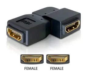 Delock adaptér HDMI samice - HDMI samice 90° vlevo / Redukce / HDMI 1.3