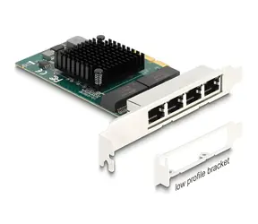 DeLock PCI Express x4 / Síťová karta / 4x RJ45 Gigabit LAN / BCM