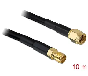 Delock Anténní kabel RP-SMA (M) - RP-SMA (F) 10 m / Anténní kabel / CFD/RF200 / Low Loss / Prodlužovací