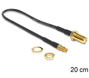 DeLock Anténní pigtail SMA-TS9 0,2 m / Pigtail / SMA zásuvka (panelová) / TS-9 vidlice