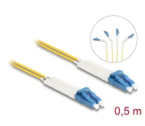 Delock optický kabel LC-LC lomený 0,5 m / Optický kabel / Singlemode OS2 / Duplex