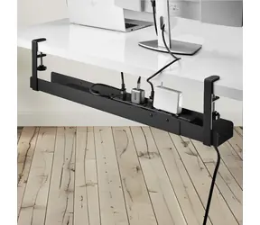StarTech Kabelový žlab pod stůl černá / Kabelový organizér / bez vrtání / 120 cm / ocel / nosnost 5 kg