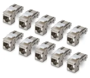 StarTech Keystone Jack stříbrná / Keystone Jack / Cat6A / stíněný / 90° / bez nářadí / 10 ks