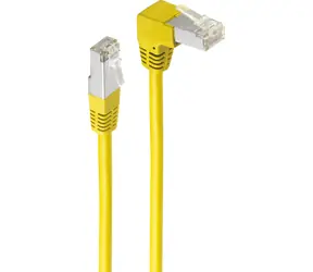 Shiverpeaks žlutá / Patch kabel / Cat6 S/FTP / úhlový-rovný konektor RJ45 / 10 m