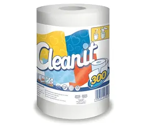 Lucart CLEANIT 300 bílá / Papírová utěrka v roli / 2-vrstvá / 300 útržků / 63 m / středové vytahování