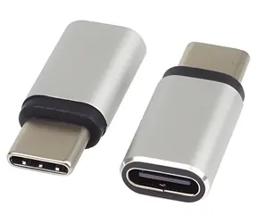 PremiumCord Adaptér USB-C samice - USB-C samec stříbrný / Adaptér / USB-C
