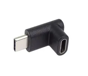 PremiumCord adaptér USB-C(M) – USB-C(F) zahnutý 90° / Redukce / USB-C