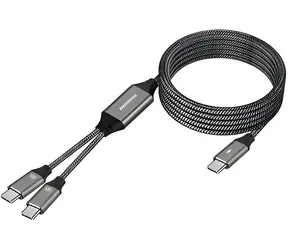 PremiumCord USB-C inteligentní rychlonabíjecí kabel / Nabíjecí kabel / chytré rozdělení výkonu / 1 m
