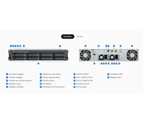 Synology RackStation RS1226RP+ / NAS / 8x SATA III / AMD Ryzen V1500B / 4GB RAM / 2x 2,5GbE LAN / Redundantní napájení