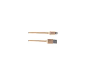 Canyon MFIC3 zlatá / Nabíjecí kabel / USB 2.0 - Lightning / opletený / 1 m / MFI certifikovaný