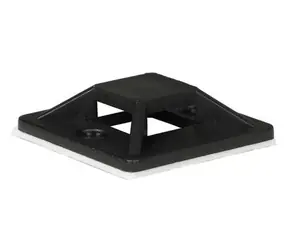 Lanview 25 x 25 mm černá / Příchytka na vázací pásky / samolepicí / 50 ks