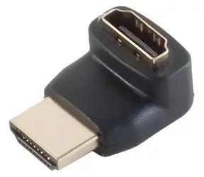 SCONN HDMI-A samice > HDMI-A samec / Redukce / 90° nahoru / 4K / pozlacené konektory