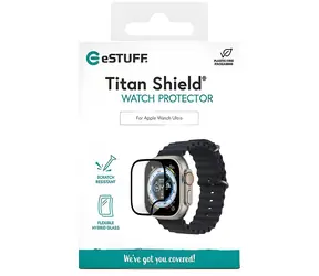 eSTUFF Titan Shield čirá pro Apple Watch Ultra / Ochranné sklo / Hybridní / Tvrzené sklo / 9H