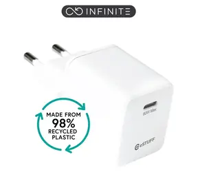 eSTUFF INFINITE (GRS) bílá / USB nabíječka / USB-C / 60 W / GaN / rychlé nabíjení