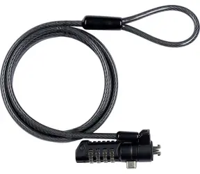 eSTUFF Kabelový zámek s kódovým kolečkem K-Slot / Kabelový zámek / Kombinační / K-Slot / 1,8 m