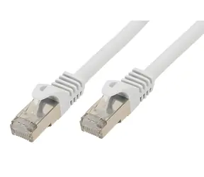 SCONN BASIC-S bílá / Patch kabel / Cat7 S/FTP / RJ-45 / 0,25 m / 600 MHz / bez halogenů