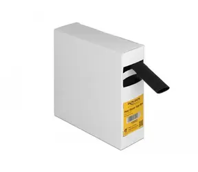 Delock smršťovací bužírka s lepidlem černá / Smršťovací bužírka / 5 m x 19,1 mm / poměr 3:1 / box