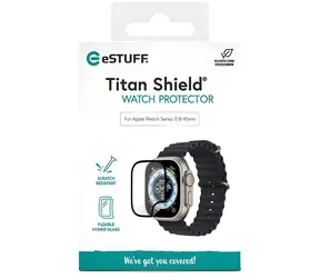 eSTUFF Titan Shield pro Apple Watch Series 4/5/6/SE 44mm / Ochranné sklo / Hybridní / 9H