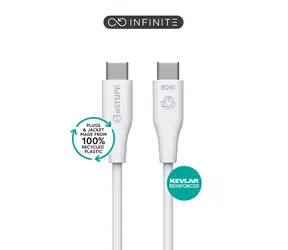 eSTUFF INFINITE (GRS) bílá / Kabel USB-C - USB-C / 3 m / USB PD 60 W / USB 2.0