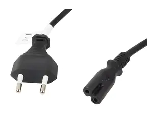 Lanberg Napájecí kabel CEE7/16 - IEC C7 černý / Napájecí kabel / 3 m / VDE