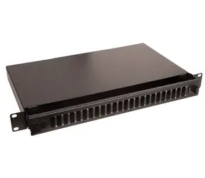 Lanview Optický patch panel 19" 1U černý / Patch panel / 24x SC Duplex / 24x LC Quad