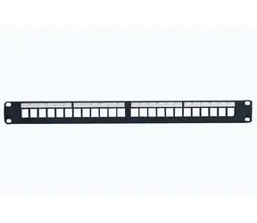 Lanview STP Cat6a 24 portů černý (LVN127603) / Patch panel / 19" / 1U / RJ-45 / ocel