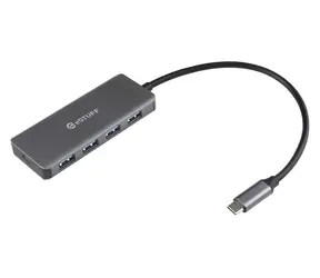 eSTUFF USB-C Charging Hub / Rozbočovač / 4x USB-A 3.2 Gen1 / USB-C PD 65W / hliníkový